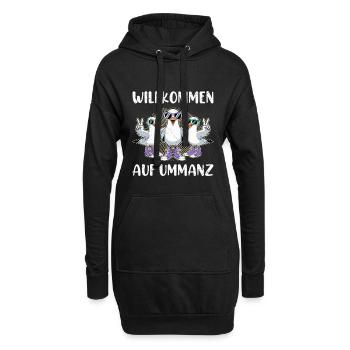 Vacances d’Ummanz BIENVENUE À UMMANZ Lustig - Sweat-shirt à capuche long Femme - noir - Devant