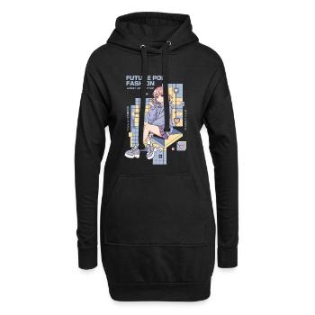 Future Pop Fashion Kawaii Generation K-Pop Anime - Hoodie-Kleid - Schwarz - Vorne