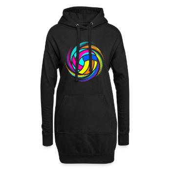Volley-ball coloré - Sweat-shirt à capuche long Femme - noir - Devant