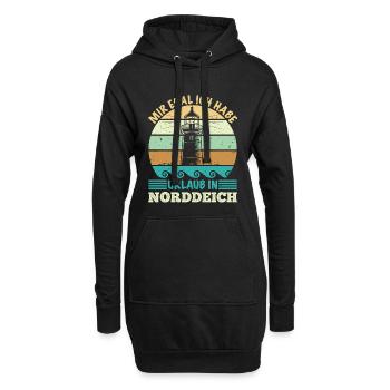 NORDSEE JE M’EN FICHE PRENDS DES VACANCES À NORDDEICH Drôle - Sweat-shirt à capuche long Femme - noir - Devant