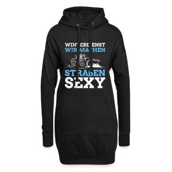 WINTERDIENST WIR MACHEN STRAßEN SEXY Lustig - Hoodie-Kleid - Schwarz - Vorne