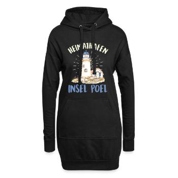 Ostsee Urlaub HEIMATHAFEN INSEL POEL Lustig - Hoodie-Kleid - Schwarz - Vorne