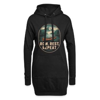 Paddeln See Berge T-Shirt – Row Rest Repeat - Hoodie-Kleid - Schwarz - Vorne