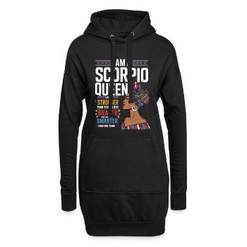 Je suis la Reine du Scorpion – Forte et Courageuse - Sweat-shirt à capuche long Femme - noir - Devant