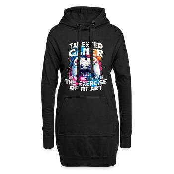Joueur passionné de jeux vidéo console drôle - Sweat-shirt à capuche long Femme - noir - Devant