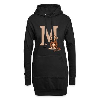 MonkeyM Design mit Großbuchstabe M - Hoodie-Kleid - Schwarz - Vorne