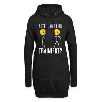 Strichmännchen HAST DU TRAINIERT Lustiges - Hoodie-Kleid - Schwarz - Vorne
