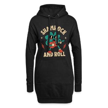 Kleeblatt und Roll - Hoodie-Kleid - Schwarz - Vorne