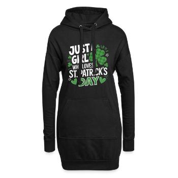 Une seule fille aime la Saint-Patrick - Sweat-shirt à capuche long Femme - noir - Devant