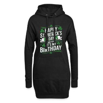 StPatrick Geburtstag – Happy Birthday - Hoodie-Kleid - Schwarz - Vorne