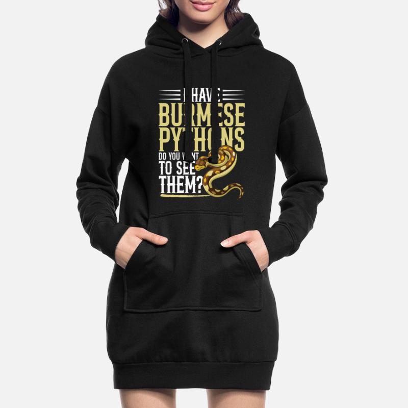 Python birman Hde Serpent en peluche reptile Sweat-shirt à capuche long Femme