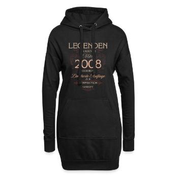 Cadeau d’anniversaire du 18e Mars 2008 Vintage Rétro - Sweat-shirt à capuche long Femme - noir - Devant