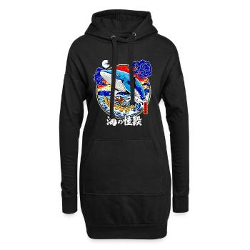 Sushi Wal Japanische Kunst Große Welle Fuji - Hoodie-Kleid - Schwarz - Vorne