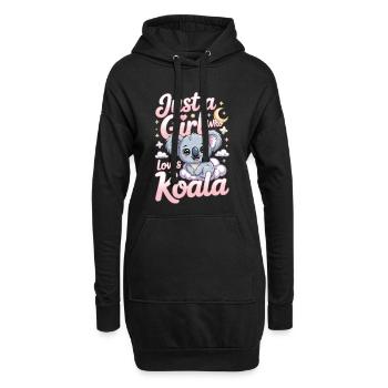 Just a Girl Who Loves Koala T-Shirt - Hoodie-Kleid - Schwarz - Vorne