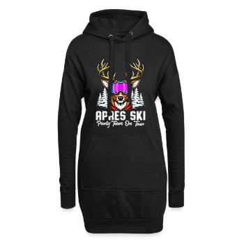 L'équipe d'Apres Ski Party en tournée - Sweat-shirt à capuche long Femme - noir - Devant