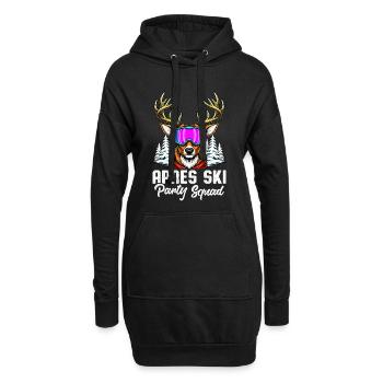 Équipe de fête après-ski - Sweat-shirt à capuche long Femme - noir - Devant