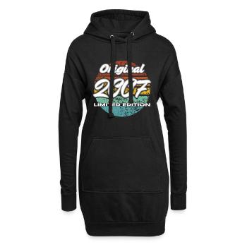 19e anniversaire Homme Femme 4 ans 2007 Cadeau - Sweat-shirt à capuche long Femme - noir - Devant