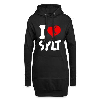 Nordsee Urlaub I LOVE SYLT Lustiges - Hoodie-Kleid - Schwarz - Vorne