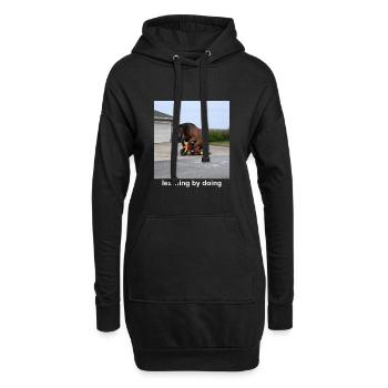 Lernen durch Pferde-Meme-lustigen Humor - Hoodie-Kleid - Schwarz - Vorne