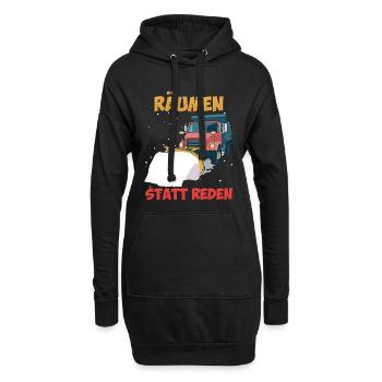 Winterdienst RÄUMEN STATT REDEN Lustiges - Hoodie-Kleid - Schwarz - Vorne