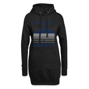 PEAK QUIET Bergsilhouette Motiv - Hoodie-Kleid - Schwarz - Vorne