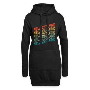 Néo-Zélandais Néo-Zélandais Rétro Vintage NZ - Sweat-shirt à capuche long Femme - noir - Devant