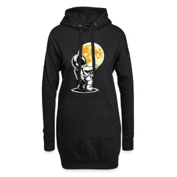 T-shirt d’astronaute – Câlin à la Lune - Sweat-shirt à capuche long Femme - noir - Devant