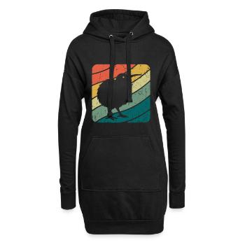 Nouvelle-Zélande Oiseau Kiwi mignon Rétro Vintage NZ - Sweat-shirt à capuche long Femme - noir - Devant