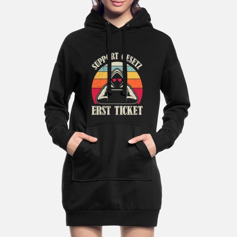 Computer Science Coder SUPPORT GESETZ ERST TICKET Hoodie-Kleid