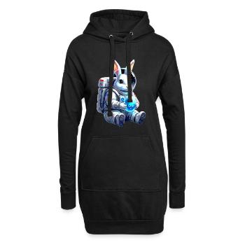 L’astronaute Lapin de Pâques Œuf de l’Espace - Sweat-shirt à capuche long Femme - noir - Devant