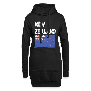 Drapeau néo-zélandais de Nouvelle-Zélande de Nouvelle-Zélande - Sweat-shirt à capuche long Femme - noir - Devant