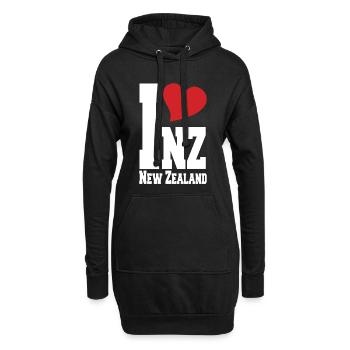 J’aime la Nouvelle-Zélande Néo-Zélandaise Proud - Sweat-shirt à capuche long Femme - noir - Devant