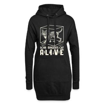 Schrödinger's Cat Dead And Alive - Hoodie-Kleid - Schwarz - Vorne