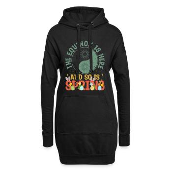 L’équinoxe est arrivé et le printemps aussi - Sweat-shirt à capuche long Femme - noir - Devant