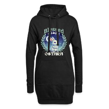Ostara Joyeuses Pâques Printemps païen - Sweat-shirt à capuche long Femme - noir - Devant