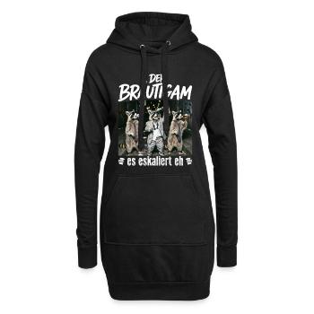 Enterrement de vie de garçon Hommes chemise Marié Enterrement de vie de garçon - Sweat-shirt à capuche long Femme - noir - Devant