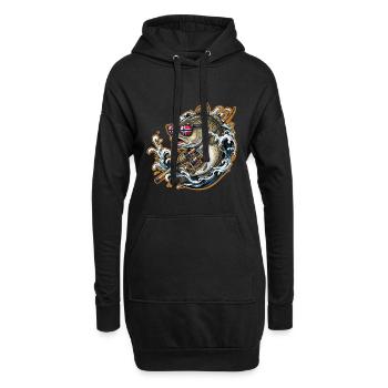 Angeln Norwegen Angeltour - Hoodie-Kleid - Schwarz - Vorne