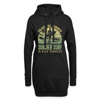 Enjoy the Summer Summer Surf In Blue Paradise - Hoodie-Kleid - Schwarz - Vorne