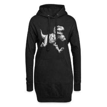American Football Dinosaurier Herren Kinder Jungen - Hoodie-Kleid - Schwarz - Vorne