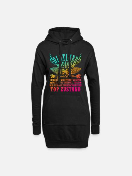 60. Geburtstag 60 Jahre Deko 1965 Geschenk Lustig - Hoodie-Kleid - Schwarz