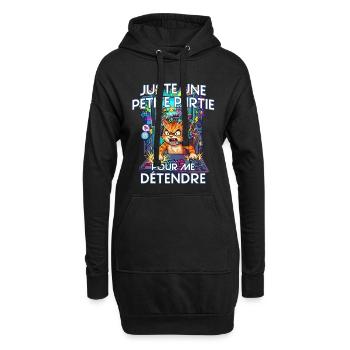 Gamer humour jeux vidéo console gaming chat énervé - Sweat-shirt à capuche long Femme - noir - Devant