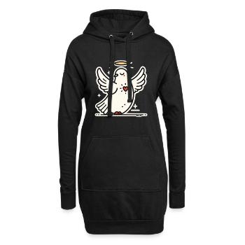 Friedens Taube Heilender Herz - Sweat-shirt à capuche long Femme - noir - Devant