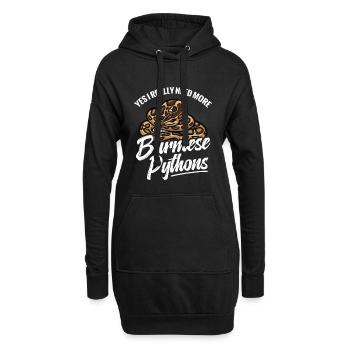 Python-Liebhaber Schlangen-Mama Terrarium-Reptilien-Papa - Hoodie-Kleid - Schwarz - Vorne