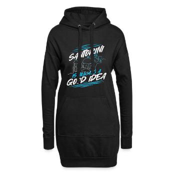 Santorini Is Always A Good Idea - Hoodie-Kleid - Schwarz - Vorne