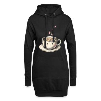 Kirschblüten Sakura Kirschblüte - Hoodie-Kleid - Schwarz - Vorne