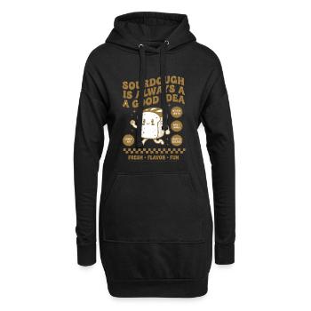Sourdough Bread Baking Starter Era - Hoodie Dress - black - Front