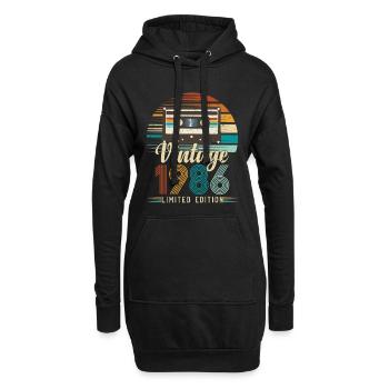 40-jähriges Jubiläum 1986 Geburtstagsgeschenk - Hoodie-Kleid - Schwarz - Vorne