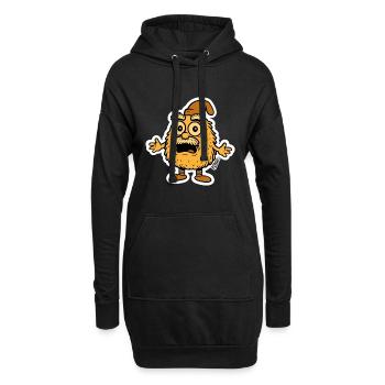 Entsetzter Gartenzwerg Wichtel Cartoon - Hoodie-Kleid - Schwarz - Vorne