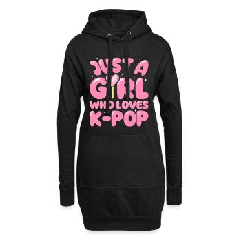 Nur Ein Mädchen, Das K-pop-musik-fan-design Liebt - Hoodie-Kleid - Schwarz - Vorne