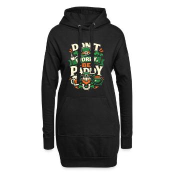 Don't Worry Be Paddy | St Patrick's Day Spruch - Hoodie-Kleid - Schwarz - Vorne